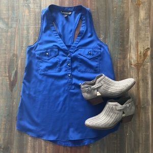 Racer Back Sleeveless Blouse Tank